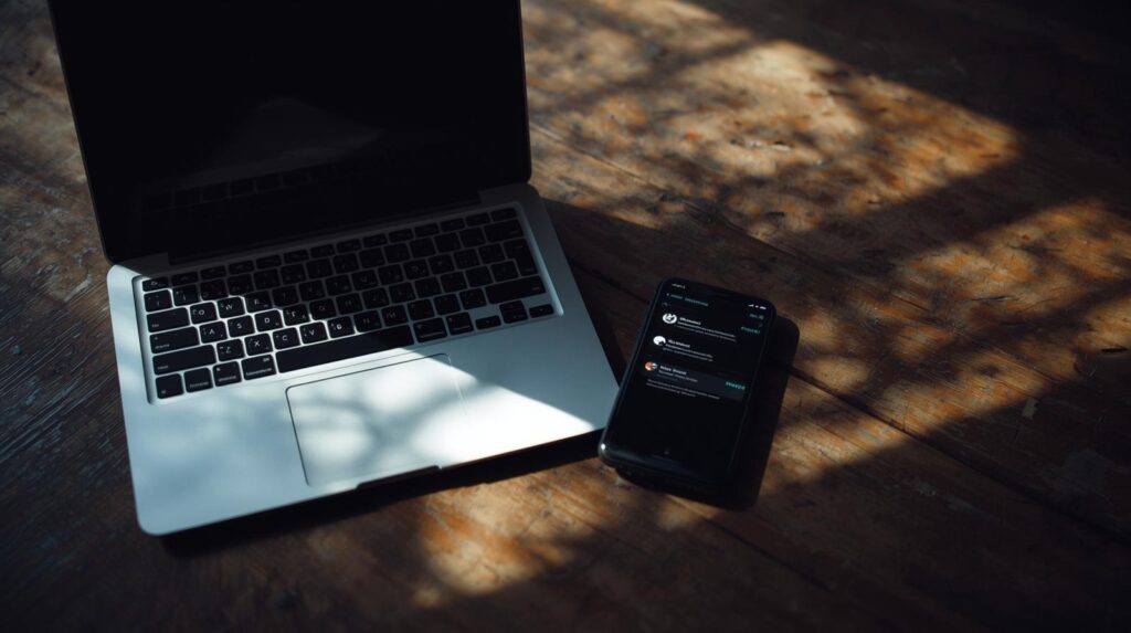 Laptop and phone displaying Response Templates implementation for efficient customer communication workflows